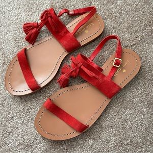 KATE SPADE Carlita Cherry Red Suede Sandals